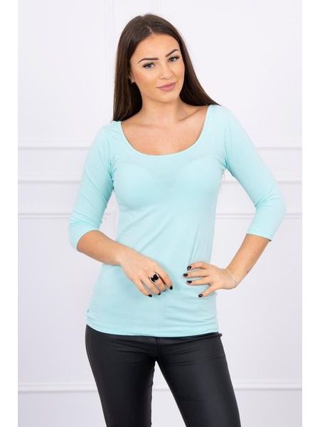 Tričko s kulatým výstřihem, mátová