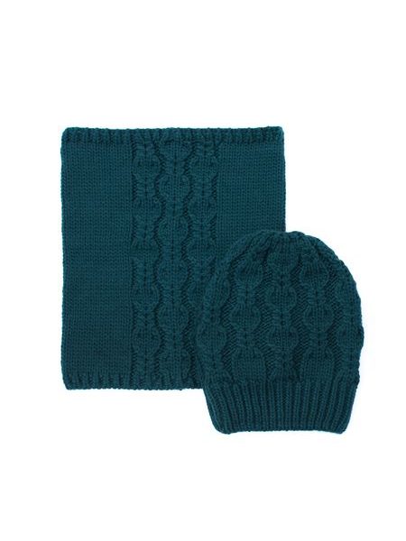 Zimní komplet čepice a nákrčníku šedý