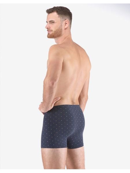 Pánské boxerky s kratší nohavičkou, kratší nohavička, šité, s potiskem 73133 - lékořice bronzová