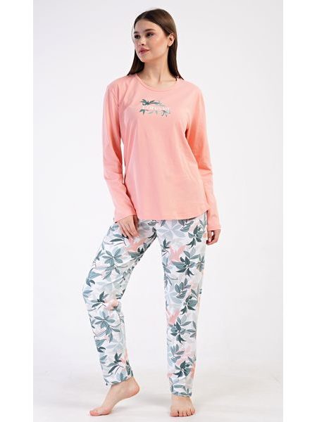 Dámské pyžamo dlouhé Melinda - lososová