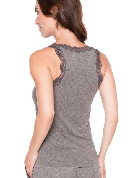 Dámský top s krajkou JOCKEY 850002 šedý