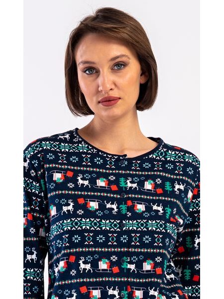 Dámský overal Merry christmas - tmavě modrá