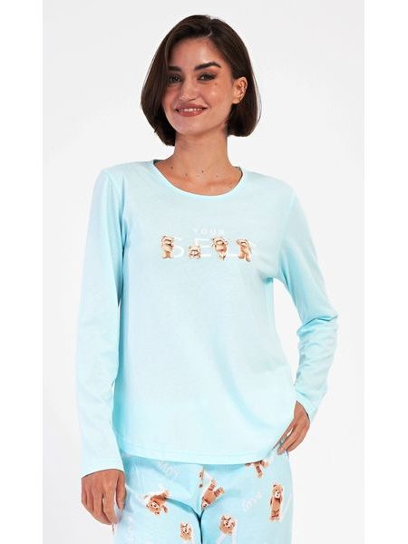 Dámské pyžamo dlouhé Adriana - světle modrá