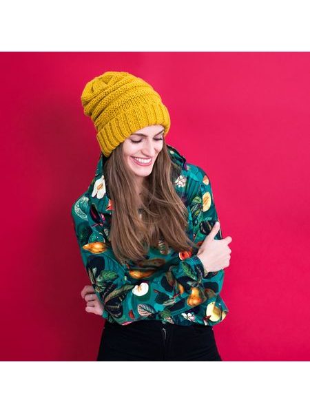 Zahnutá čepice na zimu