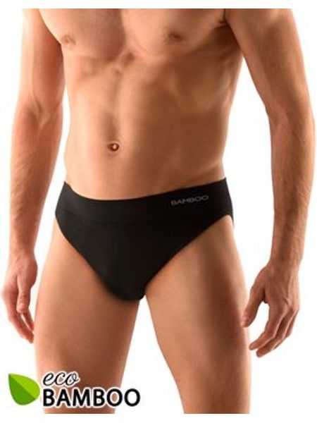 Pánské slipy s úzkým bokem, bezešvé, Eco Bamboo 50004P - černá
