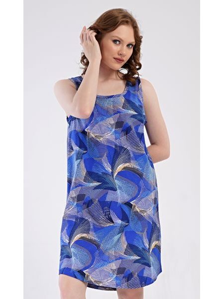 Dámská noční košile na ramínka Eliza - modrá