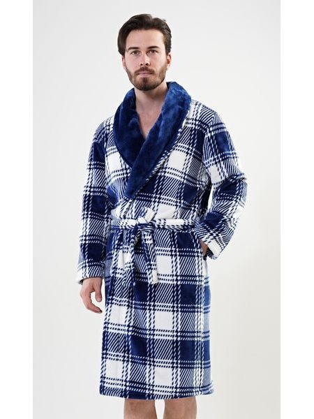 Pánský župan se šálovým límcem Filip - tmavě modrá