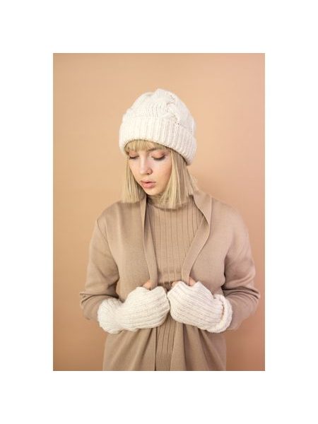 Čepice, palčáky - bílá