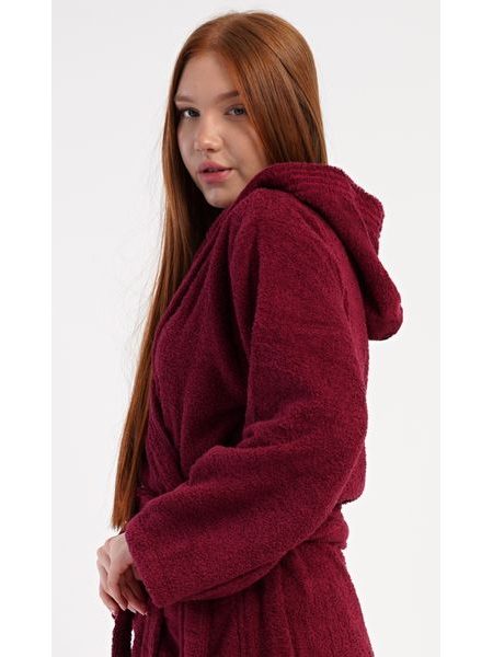 Dámský župan dlouhý s kapucí Julie - vínová