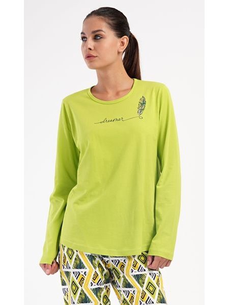 Dámské pyžamo dlouhé Zuzka - světle zelená