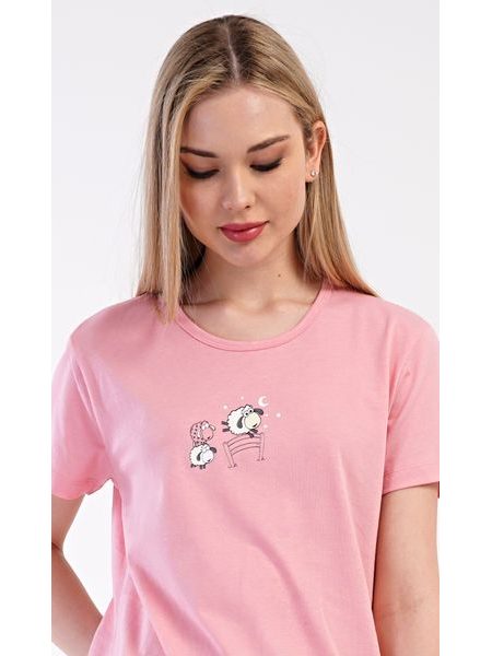 Dámské pyžamo kapri Ovečka - lososová