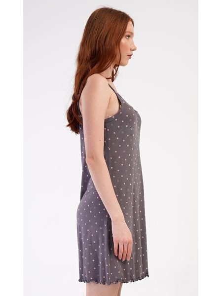 Dámská noční košile na ramínka Samanta - hnědá