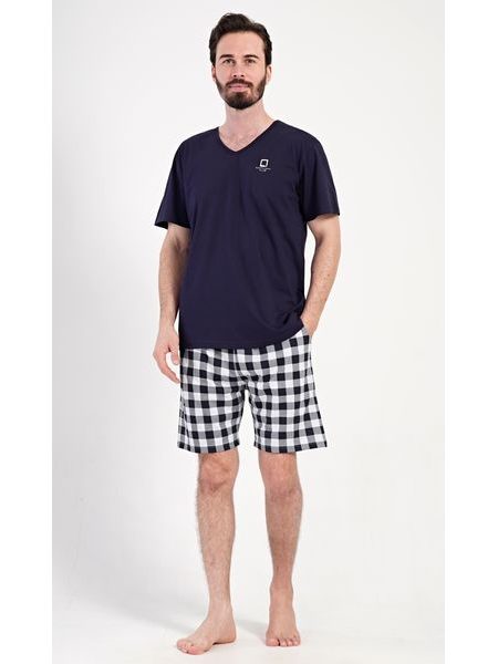 Pánské pyžamo šortky Alfréd - tmavě modrá