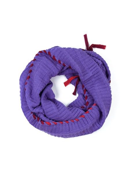 Silný šál - tunel s kolorovanou vložkou fialový