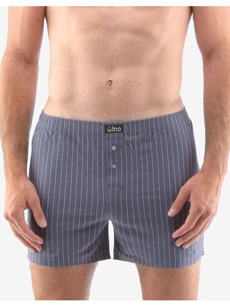 Pánské trenky volné, šité 75186P - tm. šedá bílá