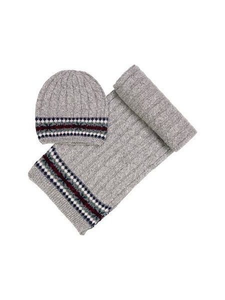 Čepice, šála - světlešedá