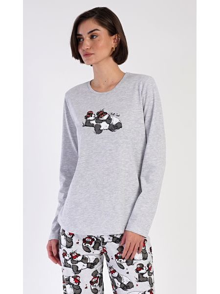Dámské pyžamo dlouhé Enjoy - světle šedá
