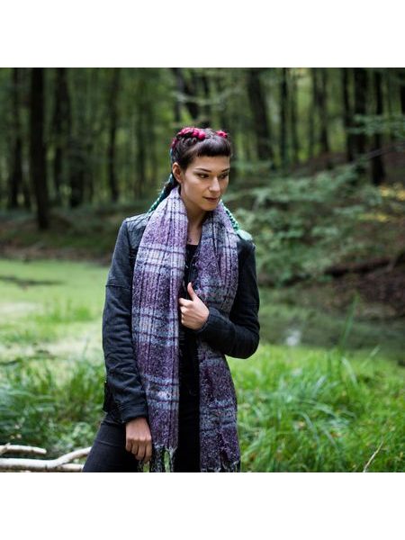 Šála Lesklá mřížka modrá