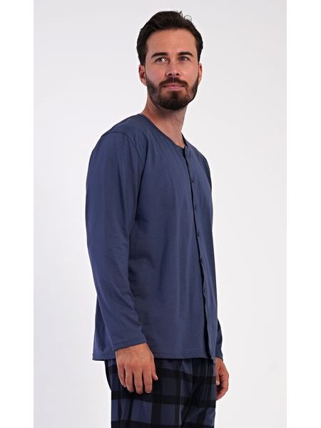 Pánské pyžamo dlouhé Rudolf - tmavě šedá