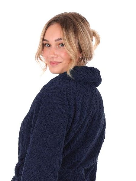 Unisex župan se šálovým límcem Athena tmavě modrá