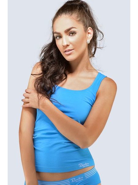 Dámské tílko Bamboo bezešvé 08022P - modrá