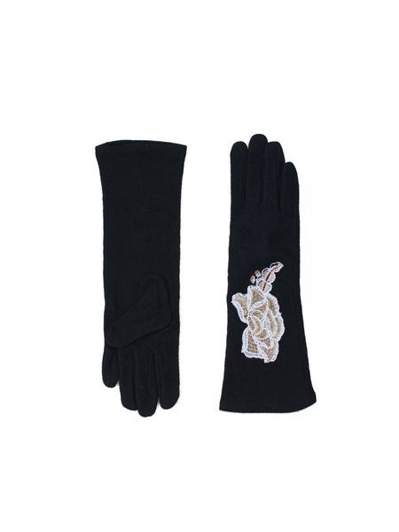 Dámské rukavice zdobené bílou růží