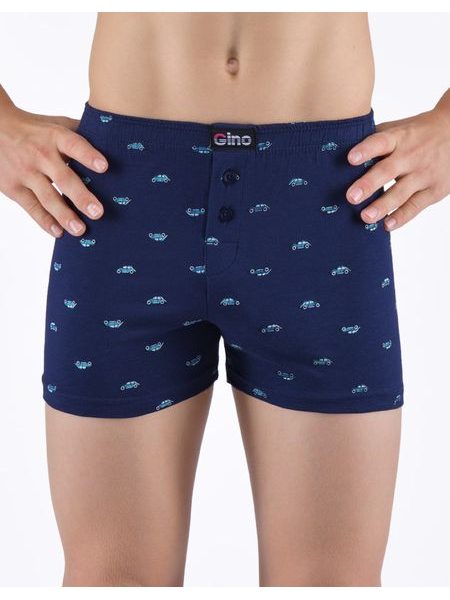 Dětské trenky volné chlapecké, šité, s potiskem - lékořice tm. tyrkysová