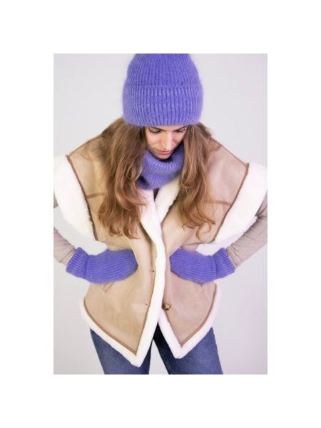 Čepice, nákrčník, palčáky -fialová