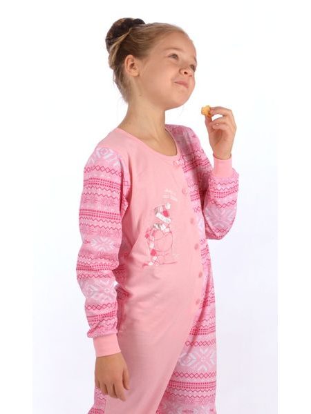 Dětský overal VIENETTA Méďa s čepicí - lososová