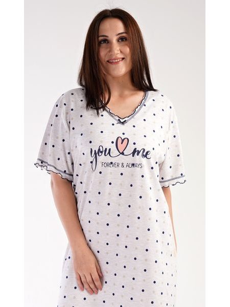 Dámská noční košile s krátkým rukávem Silvie - světle šedá