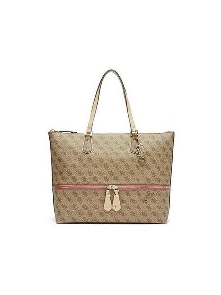 Elegantní business kabelka GUESS Park Lane Quattro G Large Zip Tote Brown