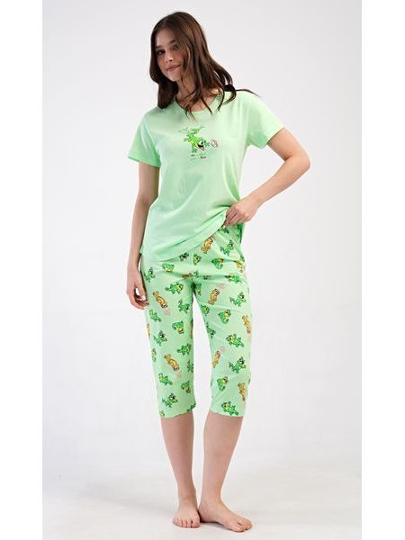 Dámské pyžamo kapri Ella - světle zelená