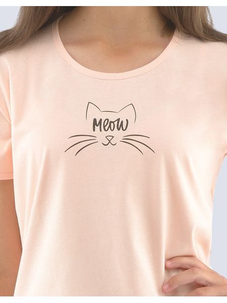 GINA dětské pyžamo krátké dívčí, šité, s potiskem 29006P - pleťová černá