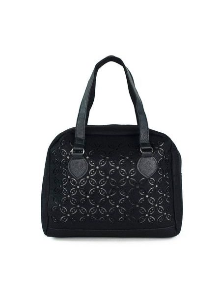 Velká filcová kabelka černá