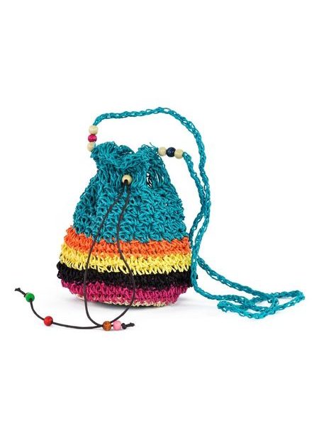 Pletený měšec tyrkysový