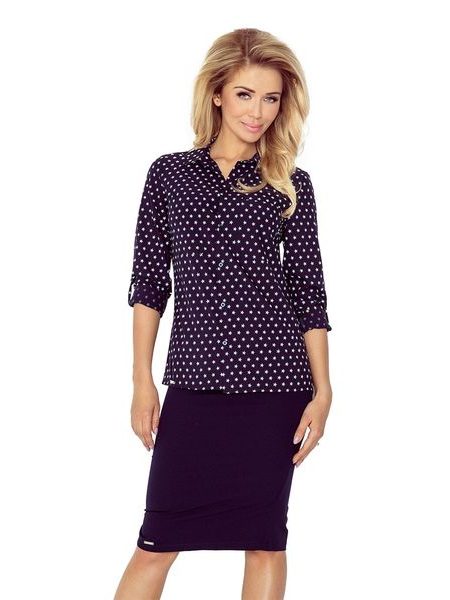 Košile s kapsami tmavě modrá s bílými hvězdami