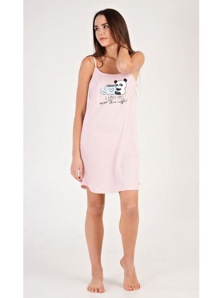 Dámská noční košile na ramínka Coffee - světle lososová