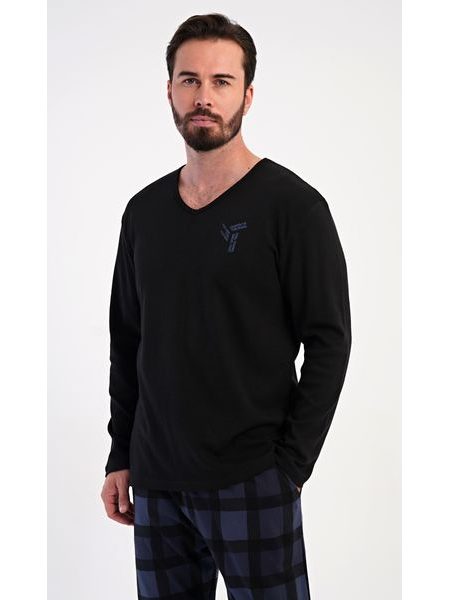 Pánské pyžamo dlouhé Erik - černá