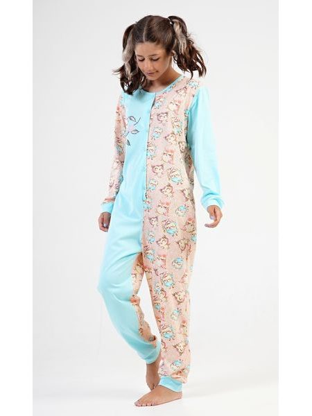 Dětský overal Sovičky - azurová