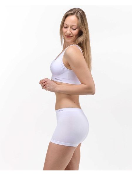 Boxerky s krátkou nohavičkou EcoBamboo - Bílá