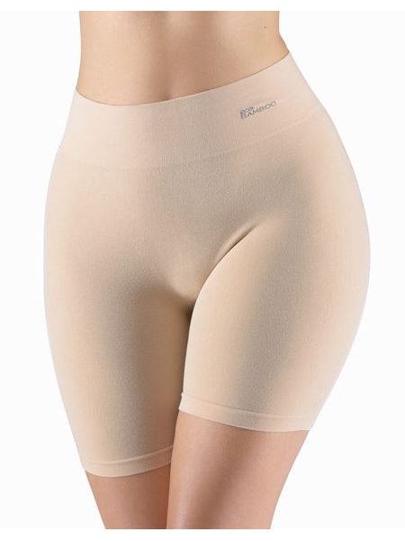 Dámské boxerky prodloužené, kratší nohavička, bezešvé, klasické, jednobarevné Eco Bamboo 03019P - béžová