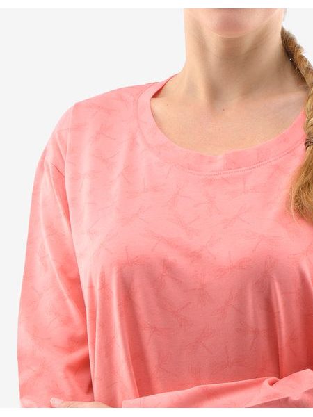 Dlouhá košilka noční dámská dlouhý rukáv 19131P - tomato měděná