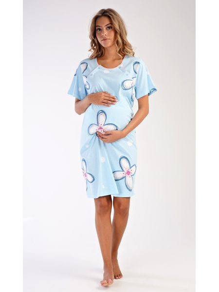 Dámská noční košile mateřská Veronika - světle modrá