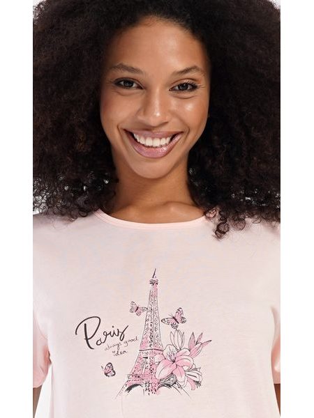 Dámské domácí šaty s krátkým rukávem Paris - světle modrá