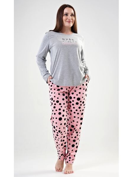 Dámské pyžamo dlouhé Simona - lososová