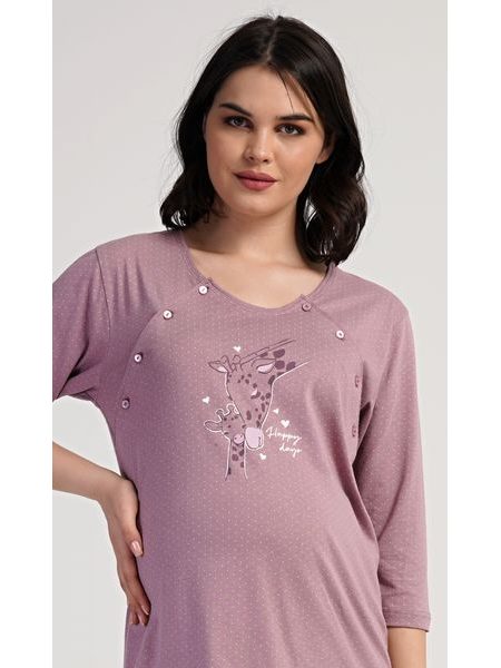 Dámská noční košile mateřská Emily - starorůžová