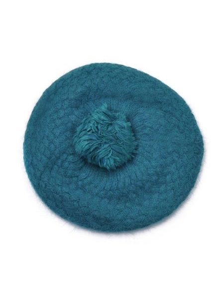 Angorská čepice s bambulí červená