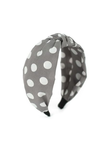 Čelenka s puntíky - světlešedá