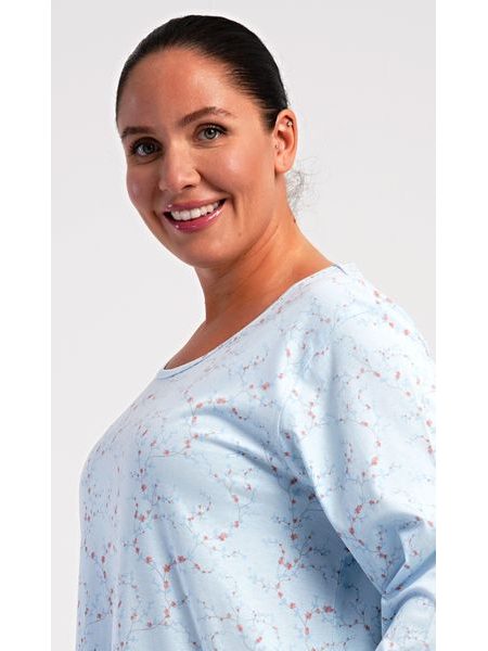Dámské domácí šaty s tříčtvrtečním rukávem Lauren - světle modrá