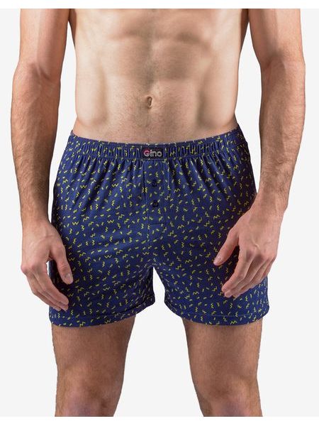 Pánské trenky volné, šité, s potiskem 75201P - lékořice žlutá